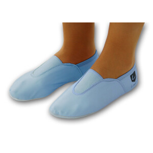 Schläppchen, Gymnastikschuhe, Ballerina mit Gummipads hellblau Gr. 29