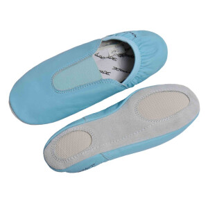 Schläppchen, Gymnastikschuhe, Ballerina mit Gummipads hellblau Gr. 29