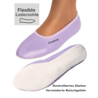 Gymnastikschuhe mit Ledersohle lila Gr. 28