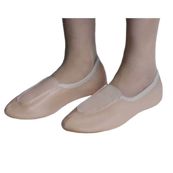 Voltigierschuhe Gymnastikschuhe mit Gummisohle beige