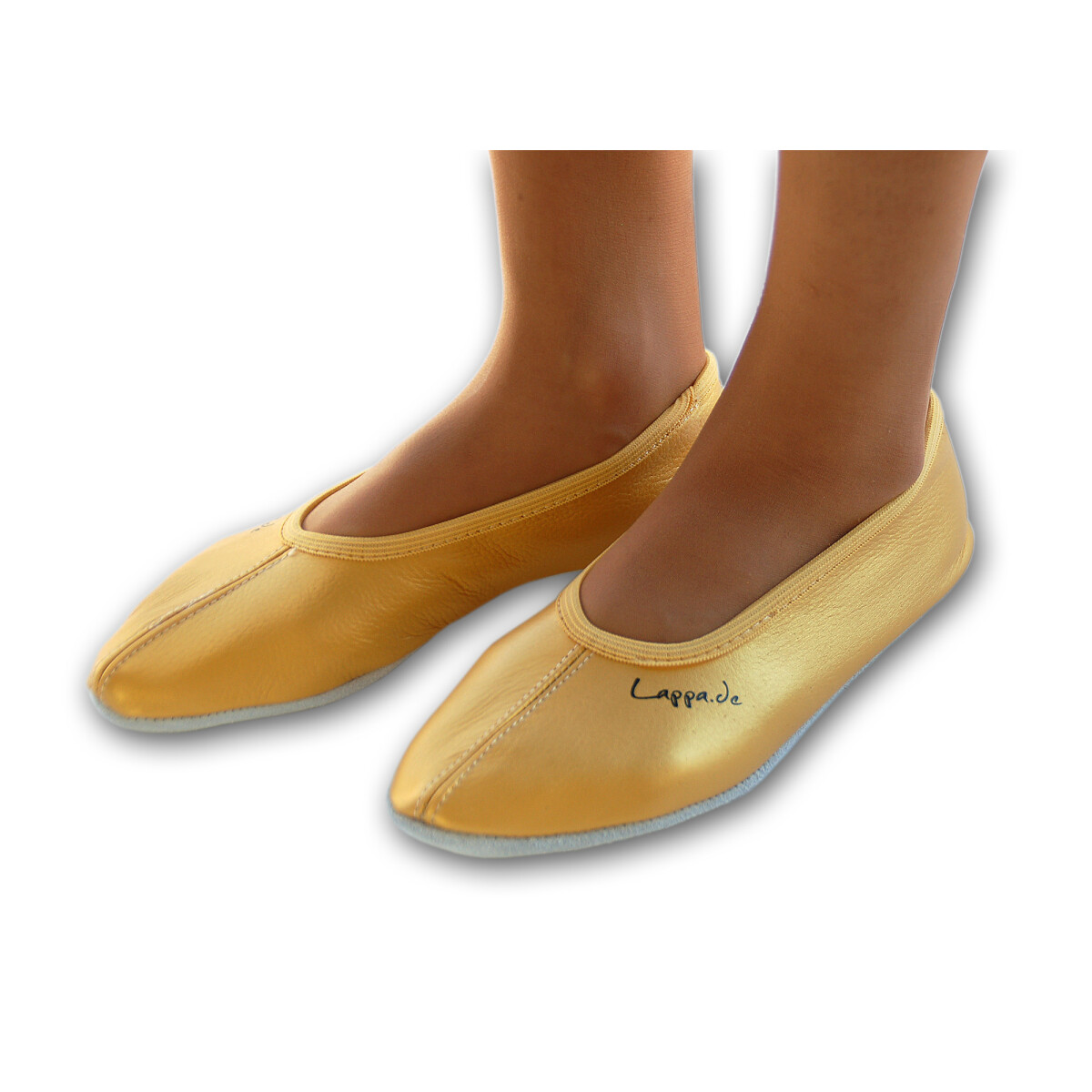 Gymnastikschuhe Ballerina mit Ledersohle gold Gr. 24