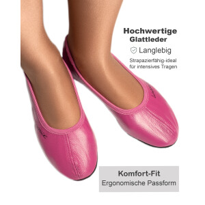 Ballerinas mit Ledersohle pink Gr. 22