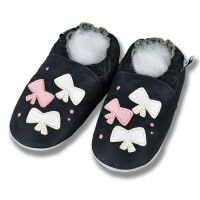 Hausschuhe Schleifchen navy Gr 19-20 M 6-12 Monate