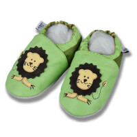 Krabbelschuhe Löwe-grün Gr 19-20 M 6-12 Monate