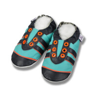 Sport türkis-orange Ösen Gr 23-24 XL 18-24 Monate