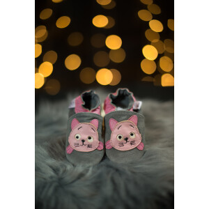 Baby Schuhe Kitty rosa-grau