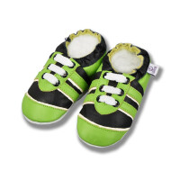 Hausschuhe Sport grün-weiß Gr 19-20 M 6-12 Monate