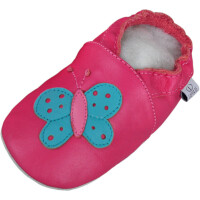 Lederpuschen Babyschuhe Hausschuhe Erste Schuhe Schmetterling Gr. 17 - 31