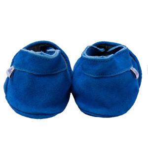 Puschen Fussball blau Wildleder Gr 21-22 L 12-18 Monate