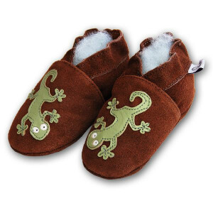 Babyschuhe Geckos braun Rauleder