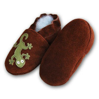 Babyschuhe Geckos braun Rauleder