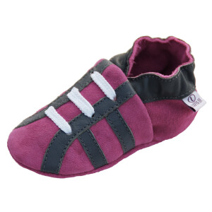 Krabbelschuhe Sport pink-grau Wildleder Gr 23-24 XL 18-24 Monate