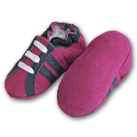 Krabbelschuhe Sport pink-grau Wildleder Gr 23-24 XL 18-24 Monate