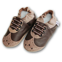 Mokassis braun-beige Ledermix Gr 19-20 M 6-12 Monate