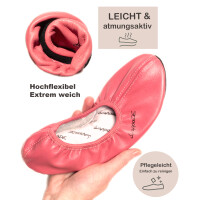 Turnschuhe mit Ledersohle lachsrot