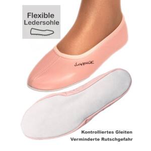 Gymnastikschuhe mit Ledersohle rosa