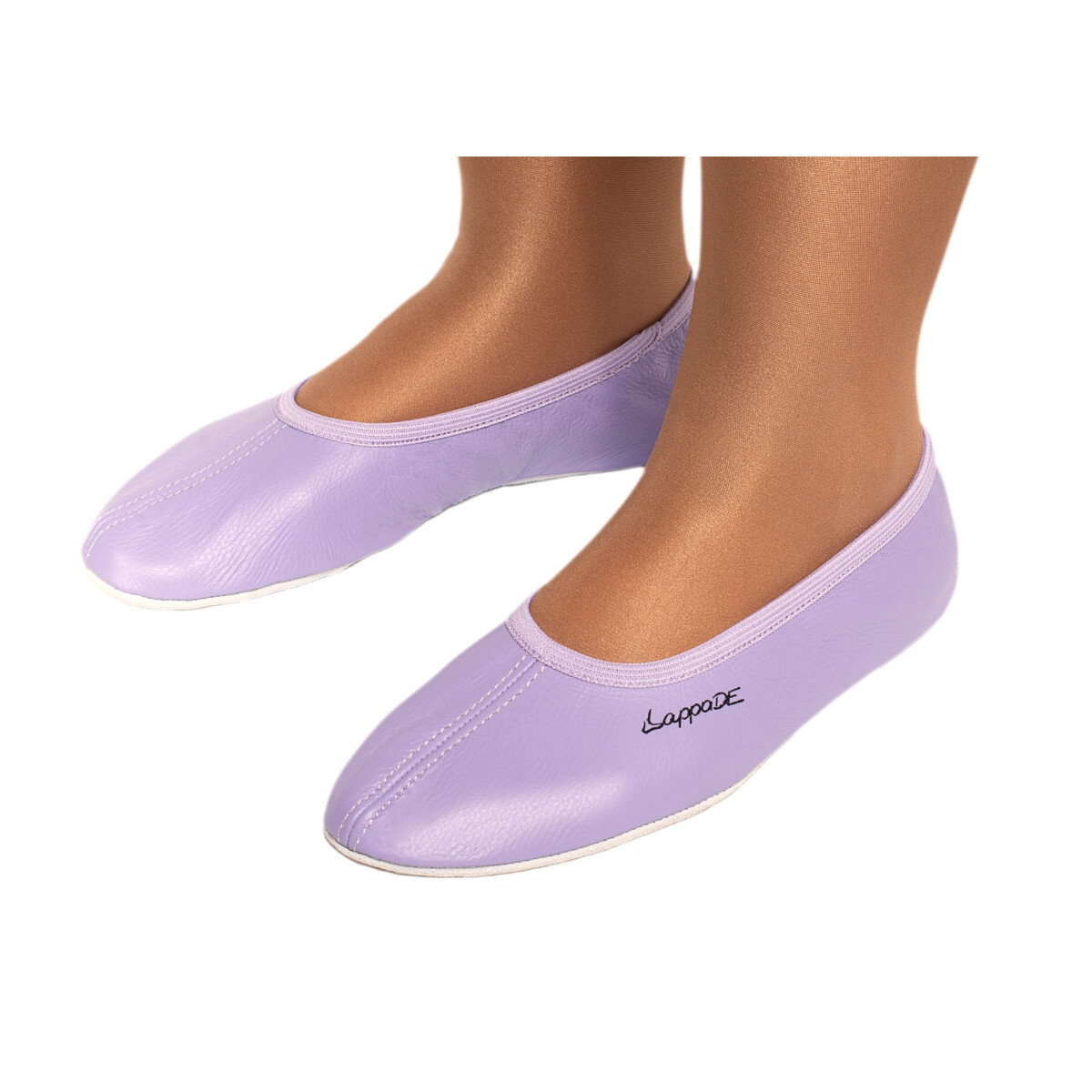 Gymnastikschuhe mit Ledersohle lila Gr.  box