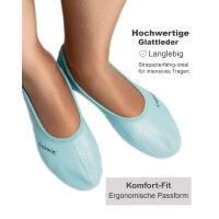 Gymnastikschläppchen mit Ledersohle hellblau Gr. 35