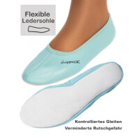 Gymnastikschläppchen mit Ledersohle hellblau Gr. 35
