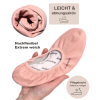 Gymnastikschuhe mit Ledersohle rosa Gr. 40