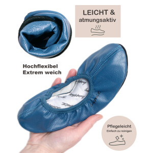 Turnschuhe mit Ledersohle jeansblau Gr. 30