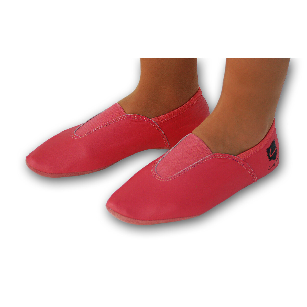 Turnschläppchen mit Gummipads lachsrot Gr. 33