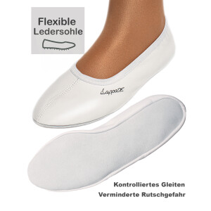 Ballerinas mit Ledersohle weiss Gr. 44