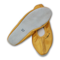 Gymnastikschuhe Ballerina mit Ledersohle gold Gr. 34