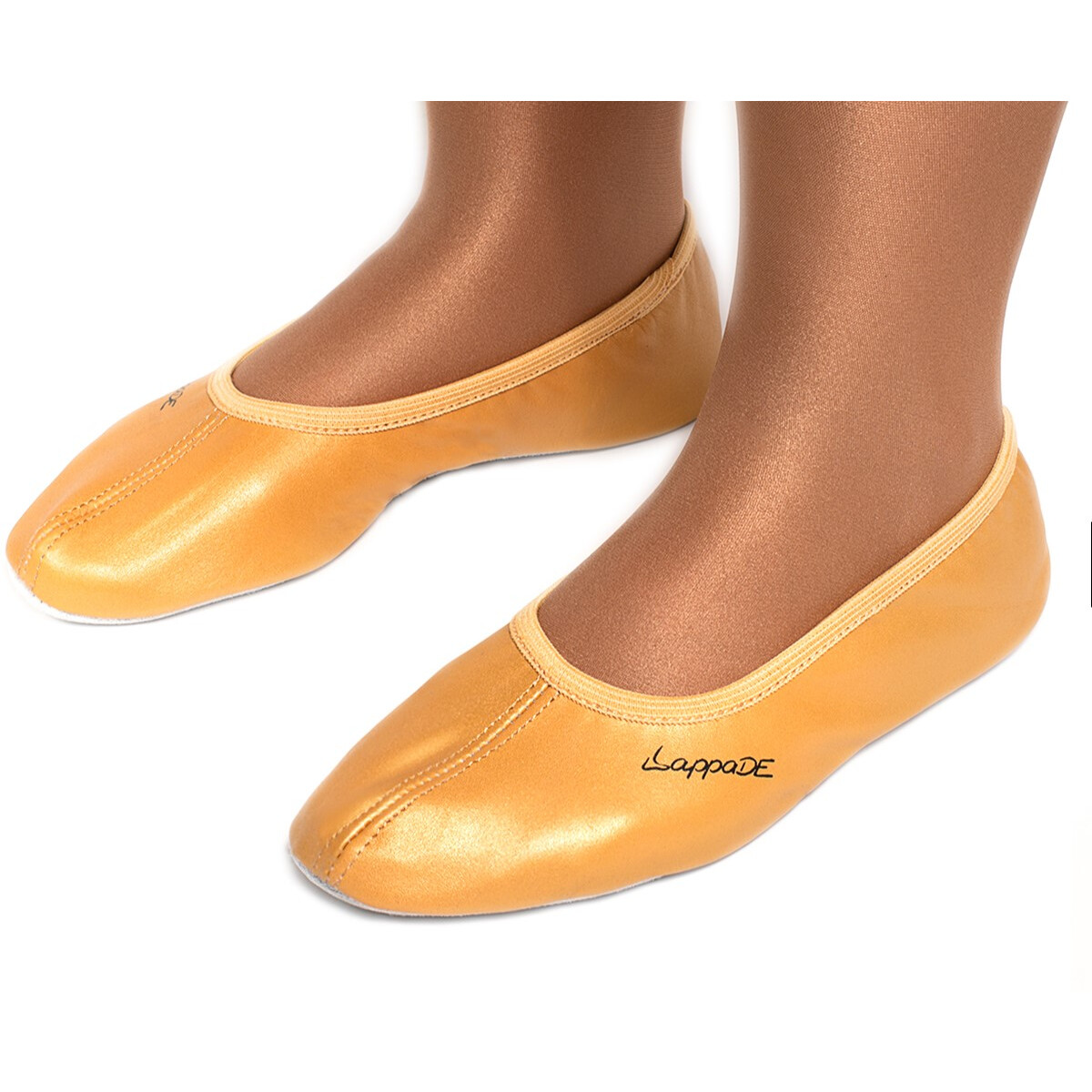 Gymnastikschuhe Ballerina mit Ledersohle gold Gr. 43