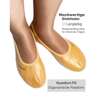 Gymnastikschuhe Ballerina mit Ledersohle gold Gr. 43