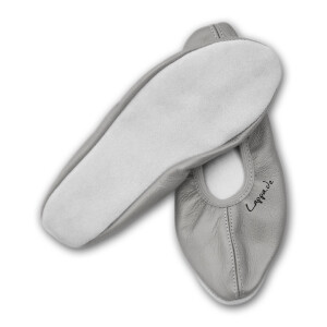 Schläppchen mit Ledersohle silber Gr. 35