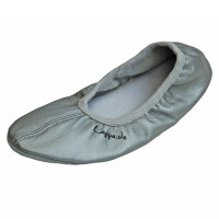 Schläppchen mit Ledersohle silber Gr. 35