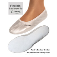 Schläppchen mit Ledersohle silber Gr. 42