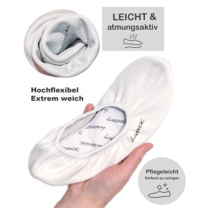 Ballerinas mit Ledersohle weiss Gr. 46