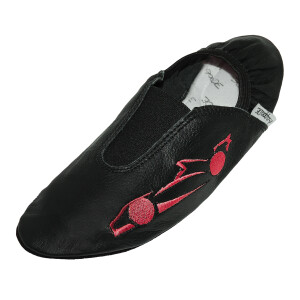 Schläppchen, Gymnastikschuhe mit Gummipads Auto schwarz-pink Gr. 34