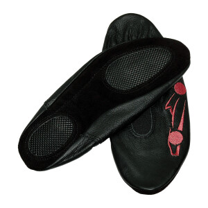 Schläppchen, Gymnastikschuhe mit Gummipads Auto schwarz-pink Gr. 36