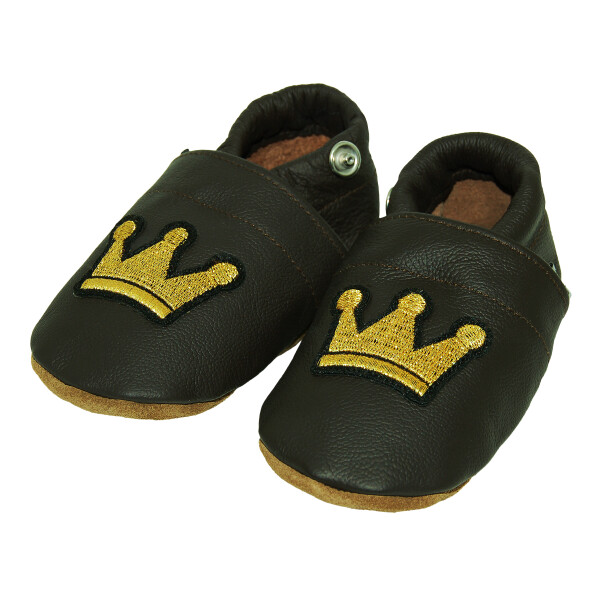 Lederpusche Krone braun Gr 25-26 XXl 2-3 Jahren