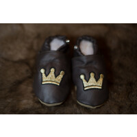 Lederpusche Krone braun Gr 25-26 XXl 2-3 Jahren