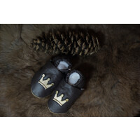 Lederpusche Krone braun Gr 25-26 XXl 2-3 Jahren