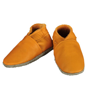 Lederpuschen Uni Senfgelb Gr 23-24 XL 18-24 Monate