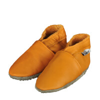 Lederpuschen Uni Senfgelb Gr 23-24 XL 18-24 Monate