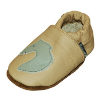 Lederpuschen Pferd beige Gr 22-23  L+  15-20 Monate