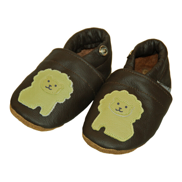 Lederpuschen Löwe braun Gr 20-21 M+  10-16 Monate