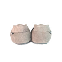 Lederpuschen Sport grau rosa Rauleder Gr 21-22 L 12-18 Monate