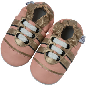 Lederpuschen Sport rosa gold Gr 23-24 XL 18-24 Monate