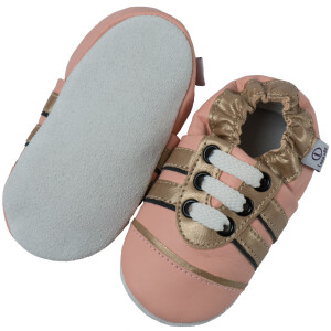 Lederpuschen Sport rosa gold Gr 23-24 XL 18-24 Monate