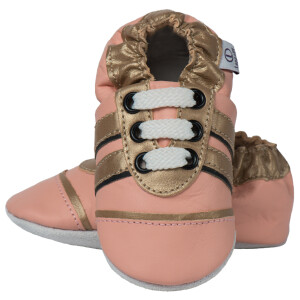 Lederpuschen Sport rosa gold Gr 25-26 XXL 2-3 Jahre