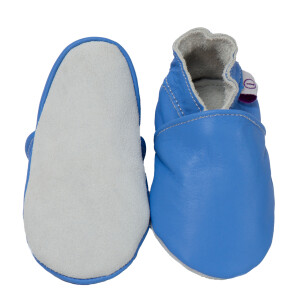 Lederpuschen Uni Blau (Lila) Gr 19-20 M 6-12 Monate